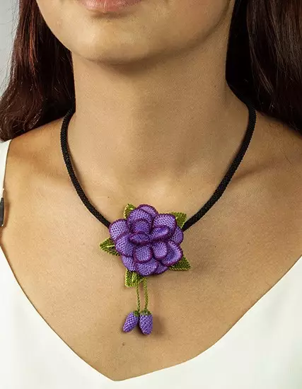 Purple American Diamond Rose Polish Jewellery Necklace Set for Women -  Quail - 4014872