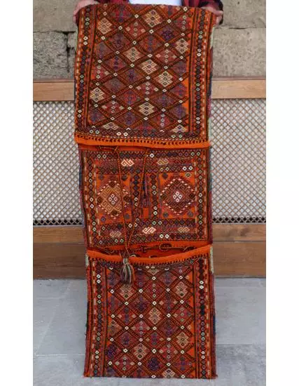 Artvin Savsat Armenian Woven Cicim Rug Saddlebag