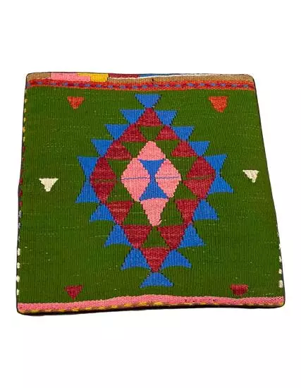 Pouf Chair Handmade Oushak Kilim Coated Set of 2