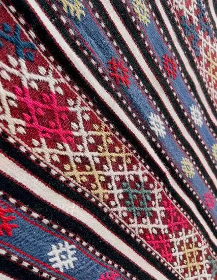 Handmade Çanakkale Kozak Joyful Cicim Kilim 163x235 cm