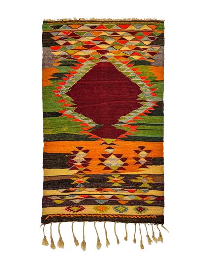 El Dokuma Milas Tribal Güneş Kilim 86 x 168 cm