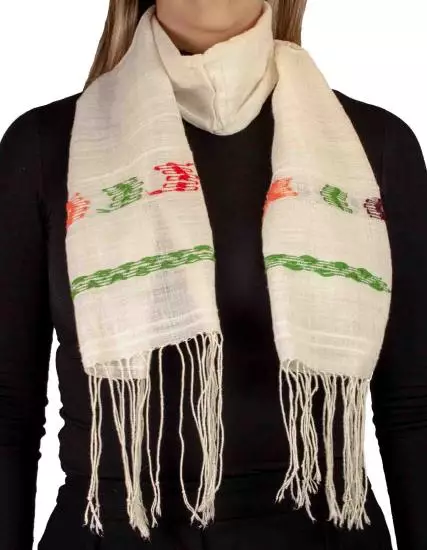 Turkish Çameli Elmalı Fabric White Scarf PGI