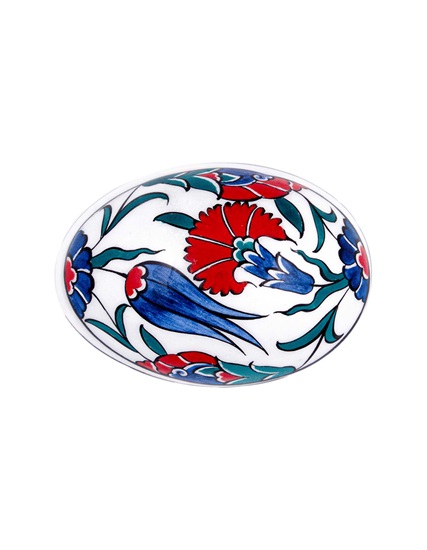 Tulip & Carnation Patterned Jewelry Box Original Iznik Tile PDO