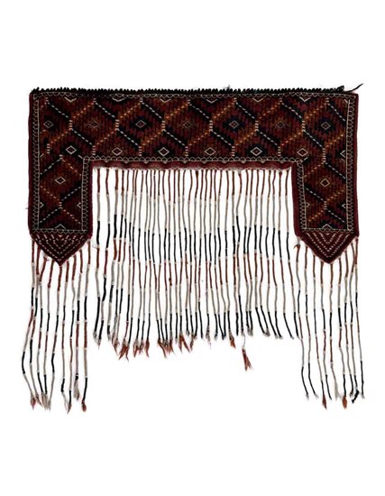 Hand Woven Turkmen Carpet Wall-Door Ornament 130 x 126 cm
