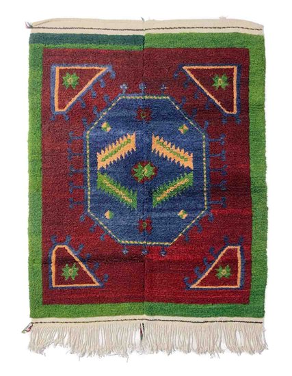 Hand Knotted Obruk Primitive Rug 111 x 157 cm Cotton & Wool