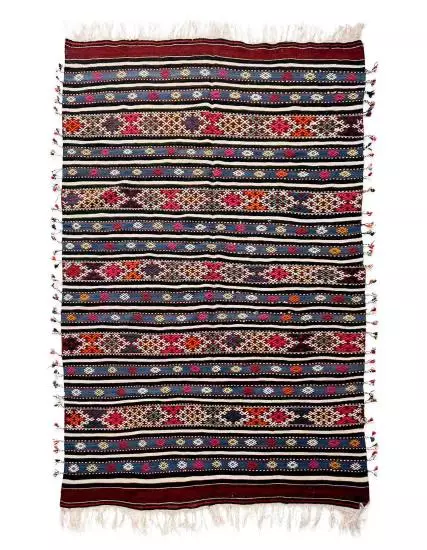 El Dokuma Çanakkale Kozak Neşeli Cicim Kilim 163x235 cm