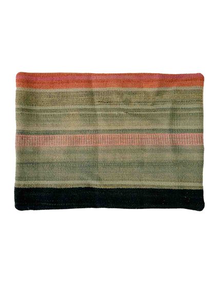 El Dokuma Çubuklu Tuval Kilim Yastık 35x50 cm