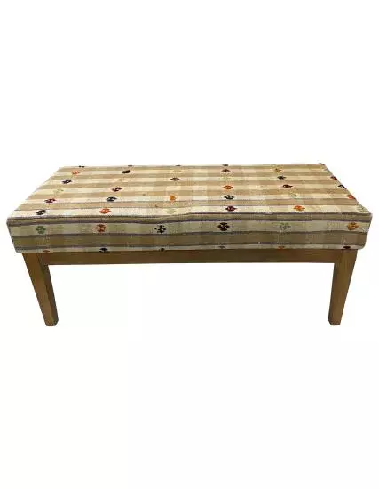 Hand Woven Osmaniye Karatepe Cecim Kilim Coated Solid Bench