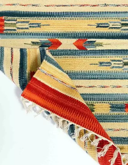 Hand Woven Dhurrie Rug Mat Cotton with GI 62cm x 104cm