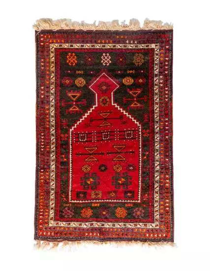 Antique Konya Cihanbeyli Kurdish Carpet 19th Century