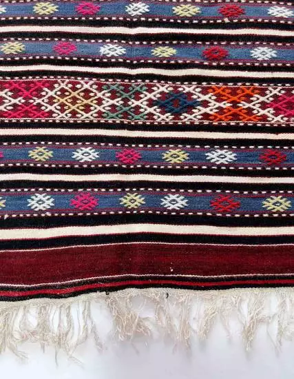 Handmade Çanakkale Kozak Joyful Cicim Kilim 163x235 cm