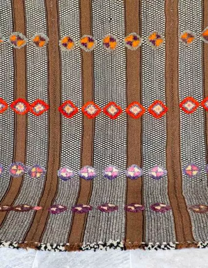 Hand-Woven Kars Itiye-Rug with Pompom