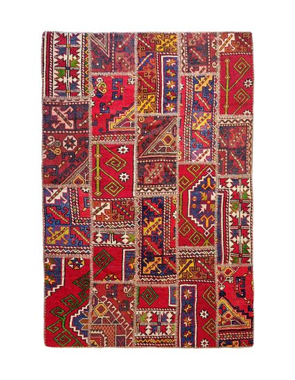 Special Design Hand-knotted Çanakkale Patchwork Rug 154 x 207 cm