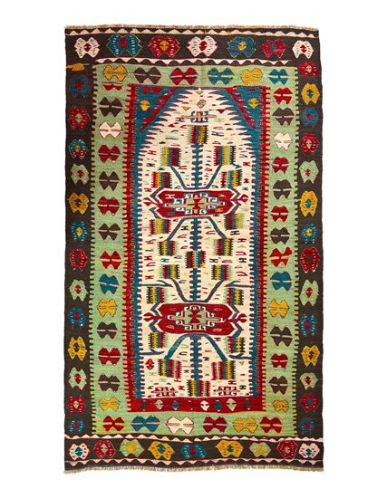 Antique Aydın Cine Karpuzlu Turkish Kilim 120 x 186 cm