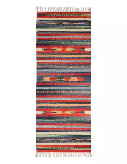 Original Handwoven Dhurrie Indian Runner-Yoga Mat GI 61cm x 217cm