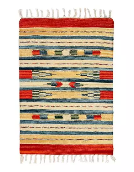 Hand Woven Dhurrie Rug Mat Cotton with GI 62cm x 104cm