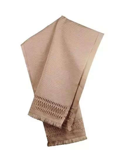 Çınarcık İşi Handmade Cappuccino Scarf (on Kutnu Fabric) PGI